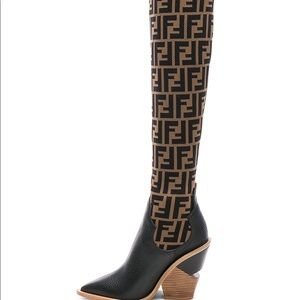 fendi logo sock boots